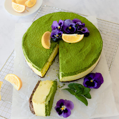 No Bake Matcha Mango Cashew Cream Cake Texaztaste